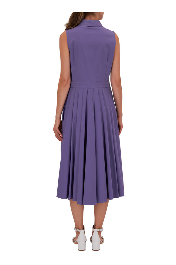 Michael Kors Collection - Violet Cotton Pleated Shirt Dress