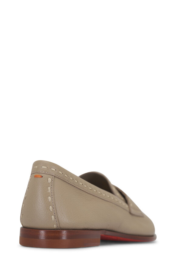 Santoni - Marlene Row Beige Leather Loafer