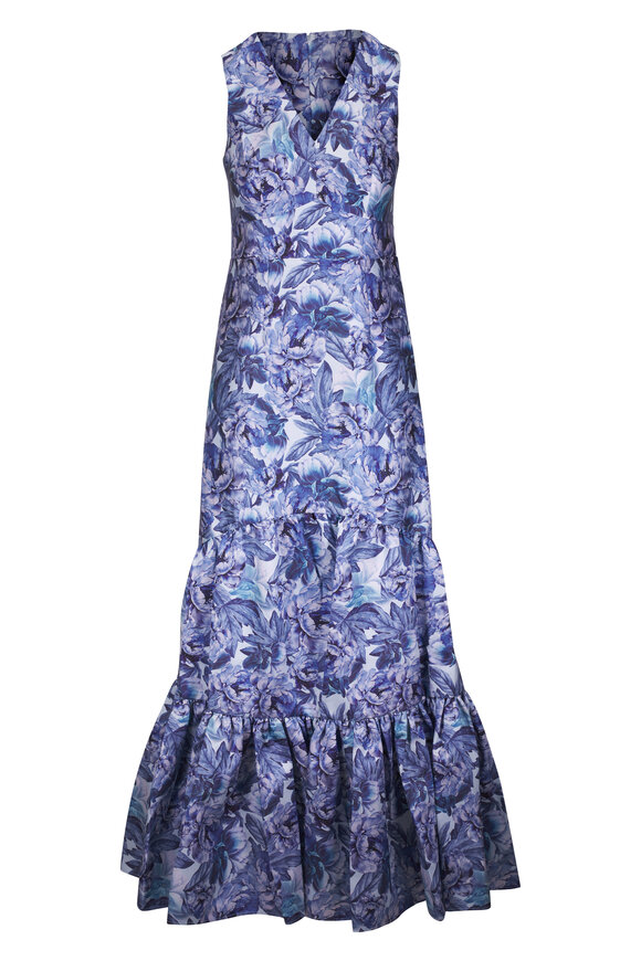 Sachin + Babi Rori Frozen Flora V-Neck Gown