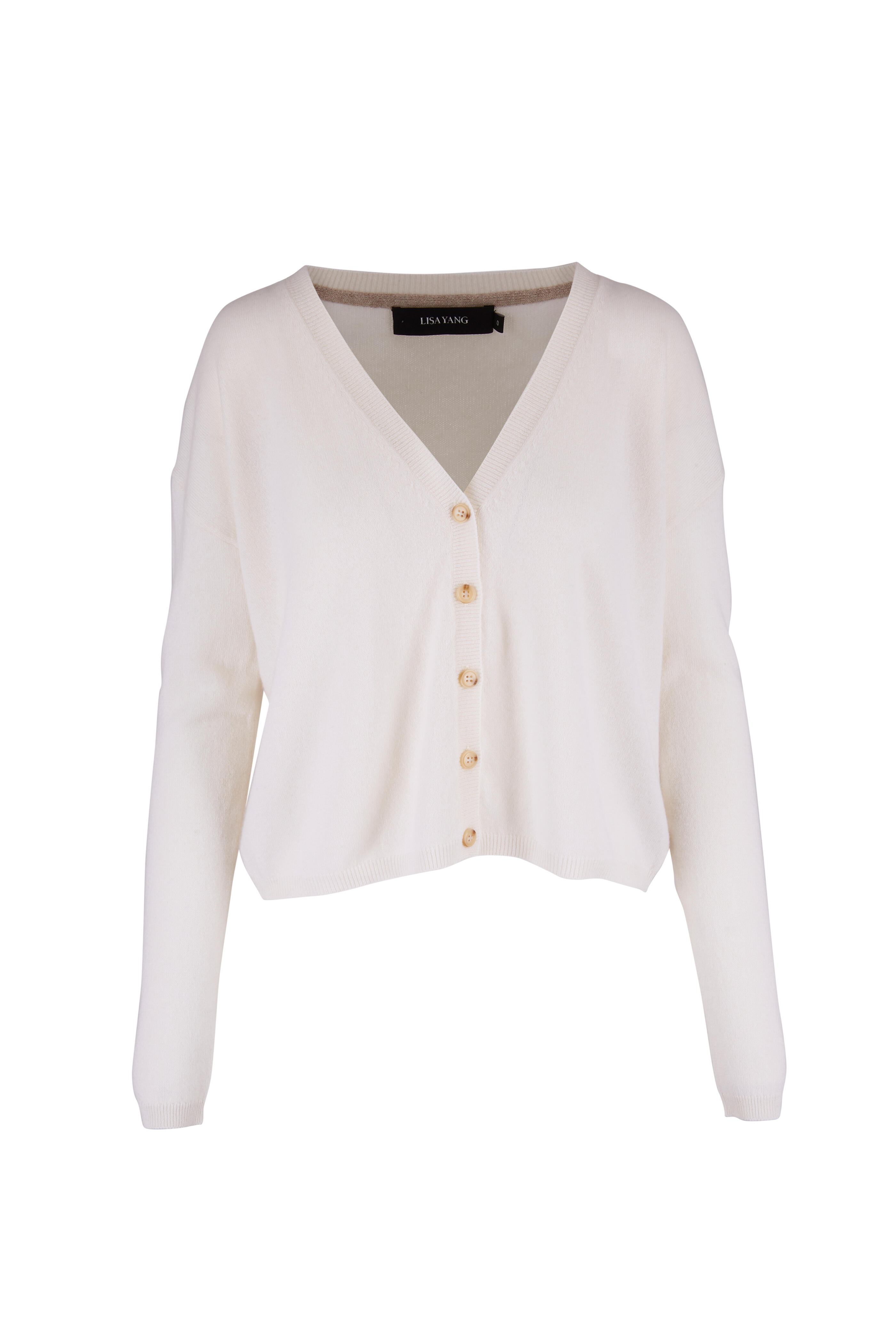 Lisa Yang Mella Zip Through Cardigan - Neutrals for Women