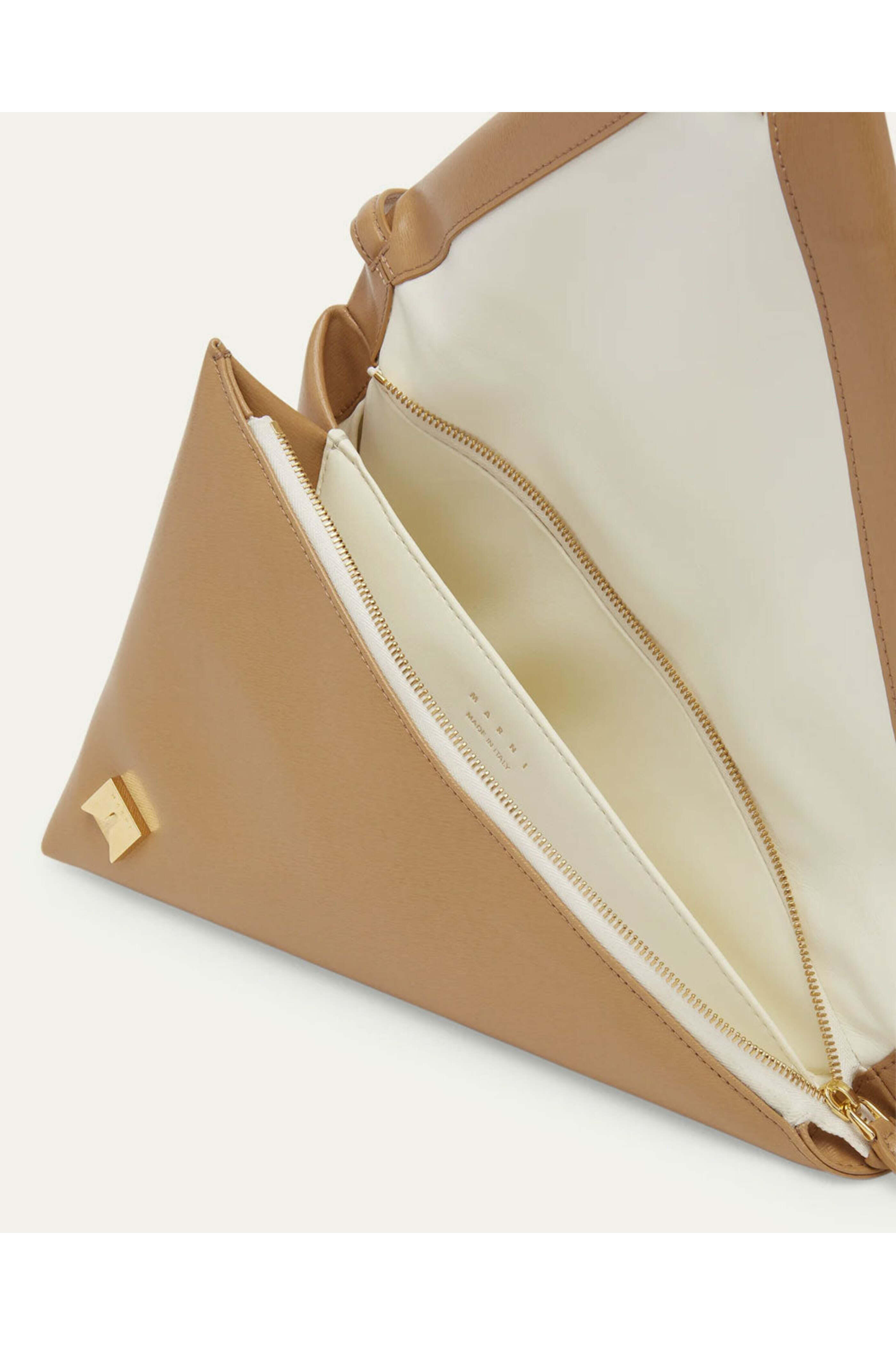 Marni - Prisma Triangle Shoulder Bag in Tan | Mitchell Stores