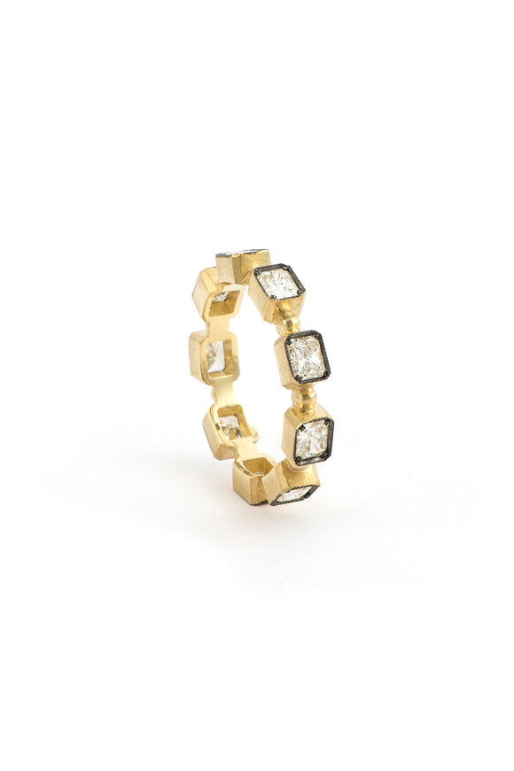Sylva & Cie 18k Yellow Gold Diamond Stack Band - view 1
