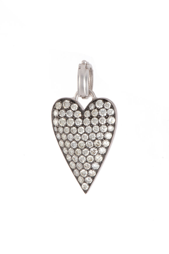Sylva & Cie Small Diamond Heart Pendant - view 2