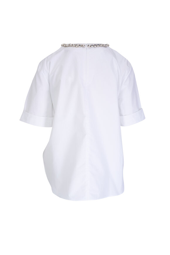 TWP - Oversized Crystal Collar White Tee 