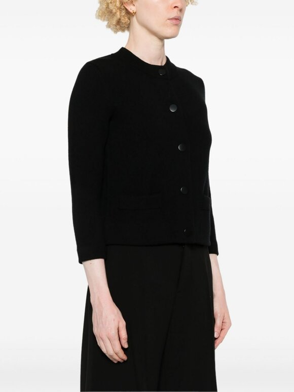 Vince - Black Shrunken Snap Cardigan