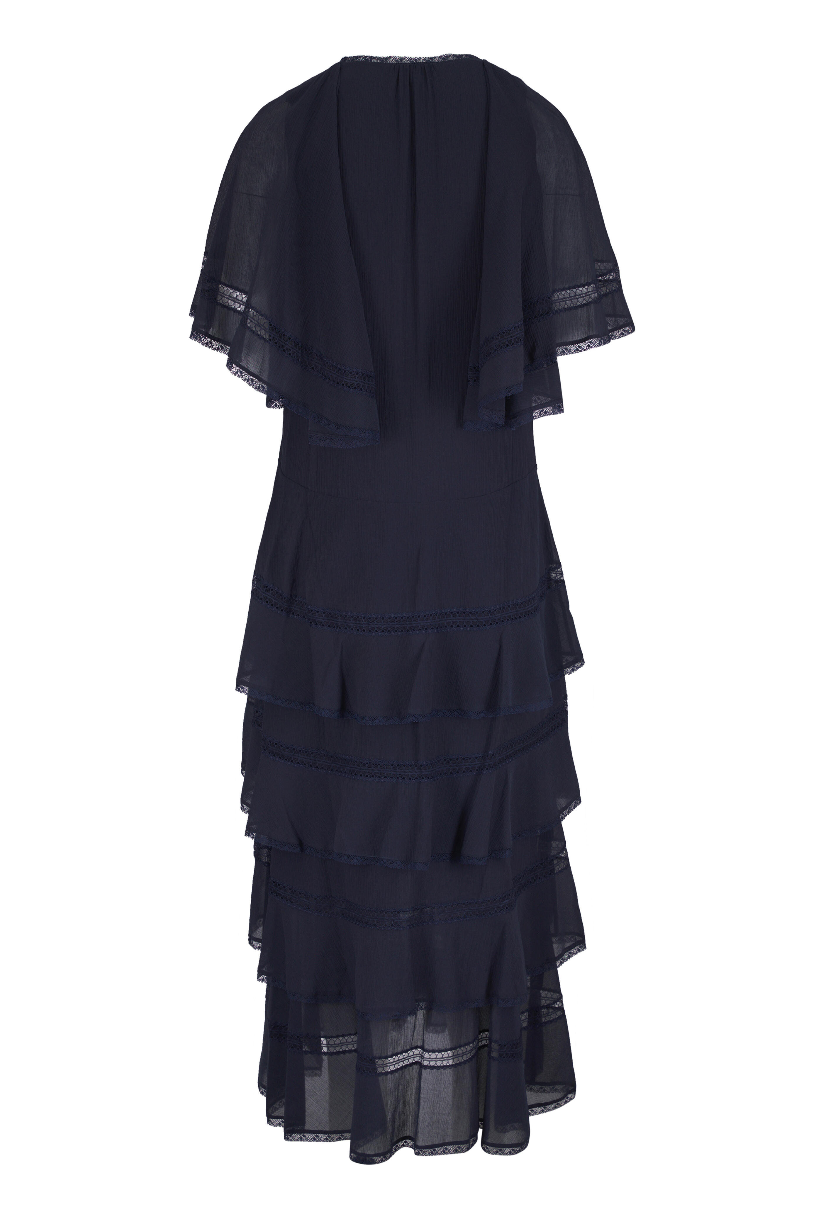 Dorothee Schumacher - Dreamful Volumes Dark Navy Cotton & Silk Dress - view 4