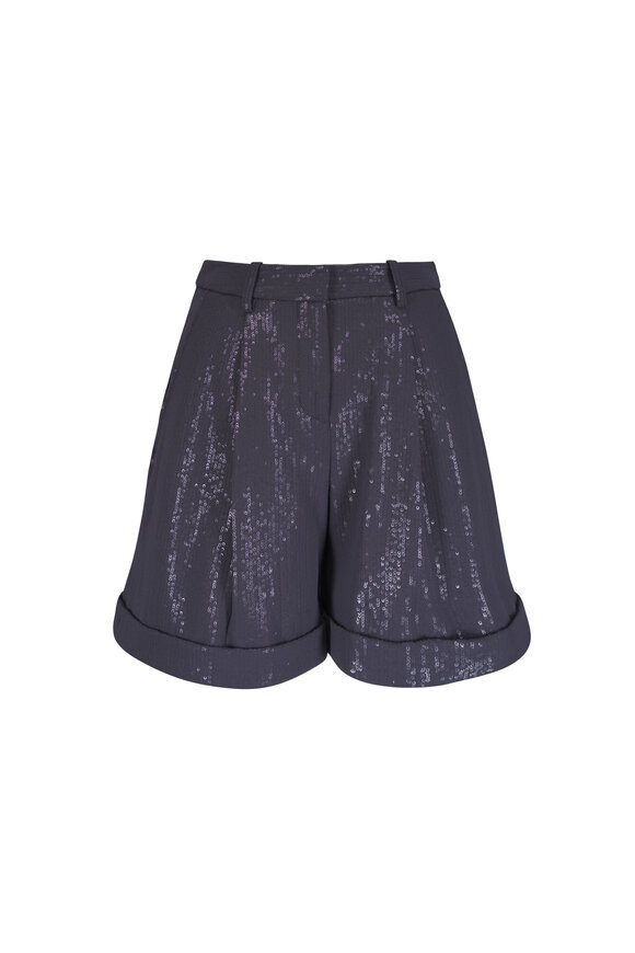 Akris Punto - Fiorellina Green Linen Wide Leg Shorts