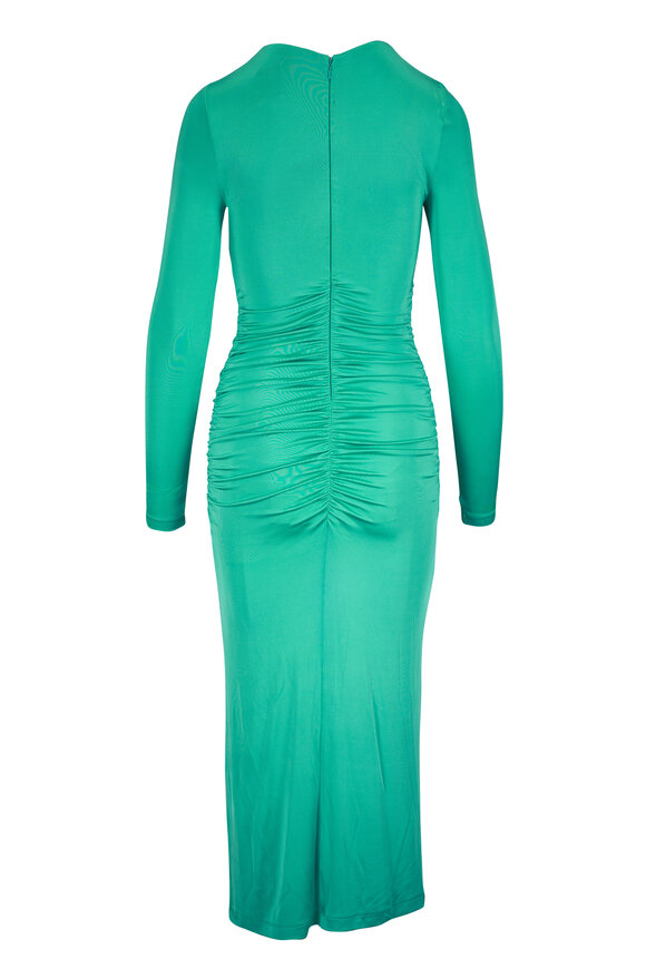 Oscar de la Renta - Basil Green Lace Cap-Sleeve Dress Oscar de la Renta - Basil Green Lace Cap-Sleeve Dress
