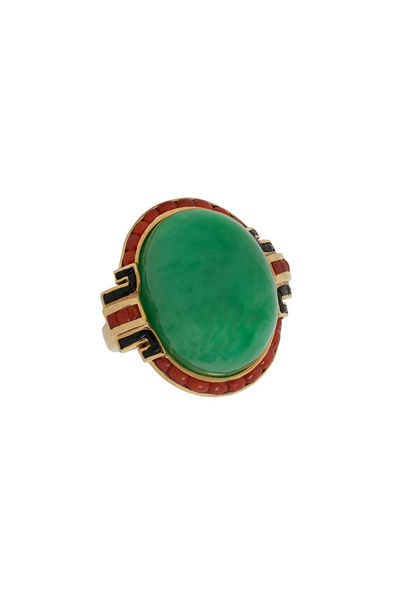 Estate Jewelry Art Deco Jade Ring