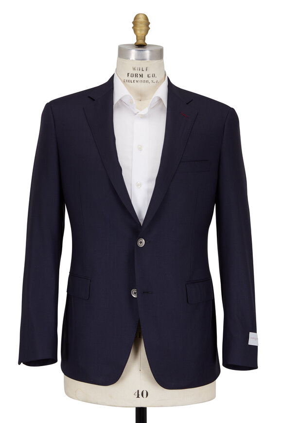 Samuelsohn - Bennet Solid Navy Blue Wool Sportcoat  