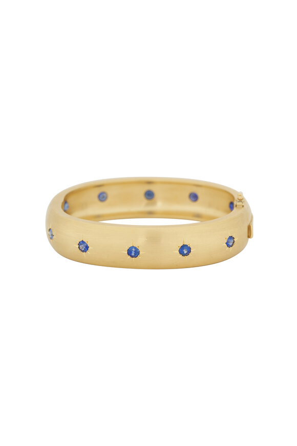 Caroline Ellen Wide Bombe Sapphire Bracelet