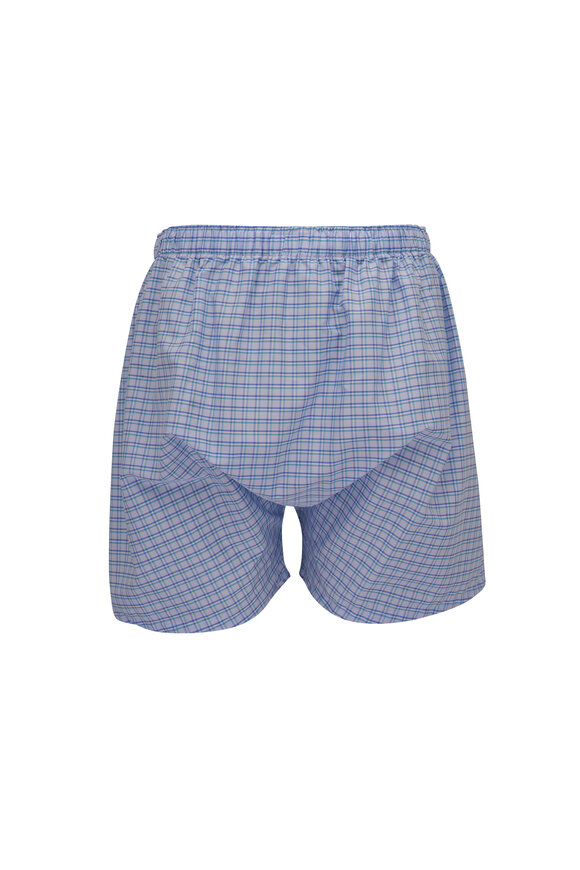 Tiger Mountain - Purple & Green Check Cotton Boxer Shorts