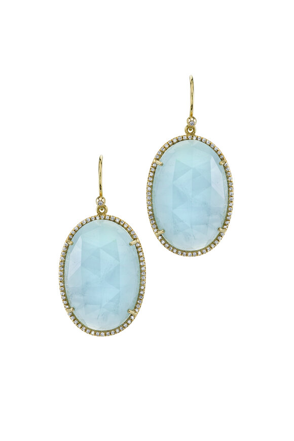 Irene Neuwirth - Yellow Gold Rose-Cut Aqua Diamond Earrings