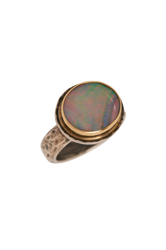 Tina Negri Pink Opal Two Tone Ring 