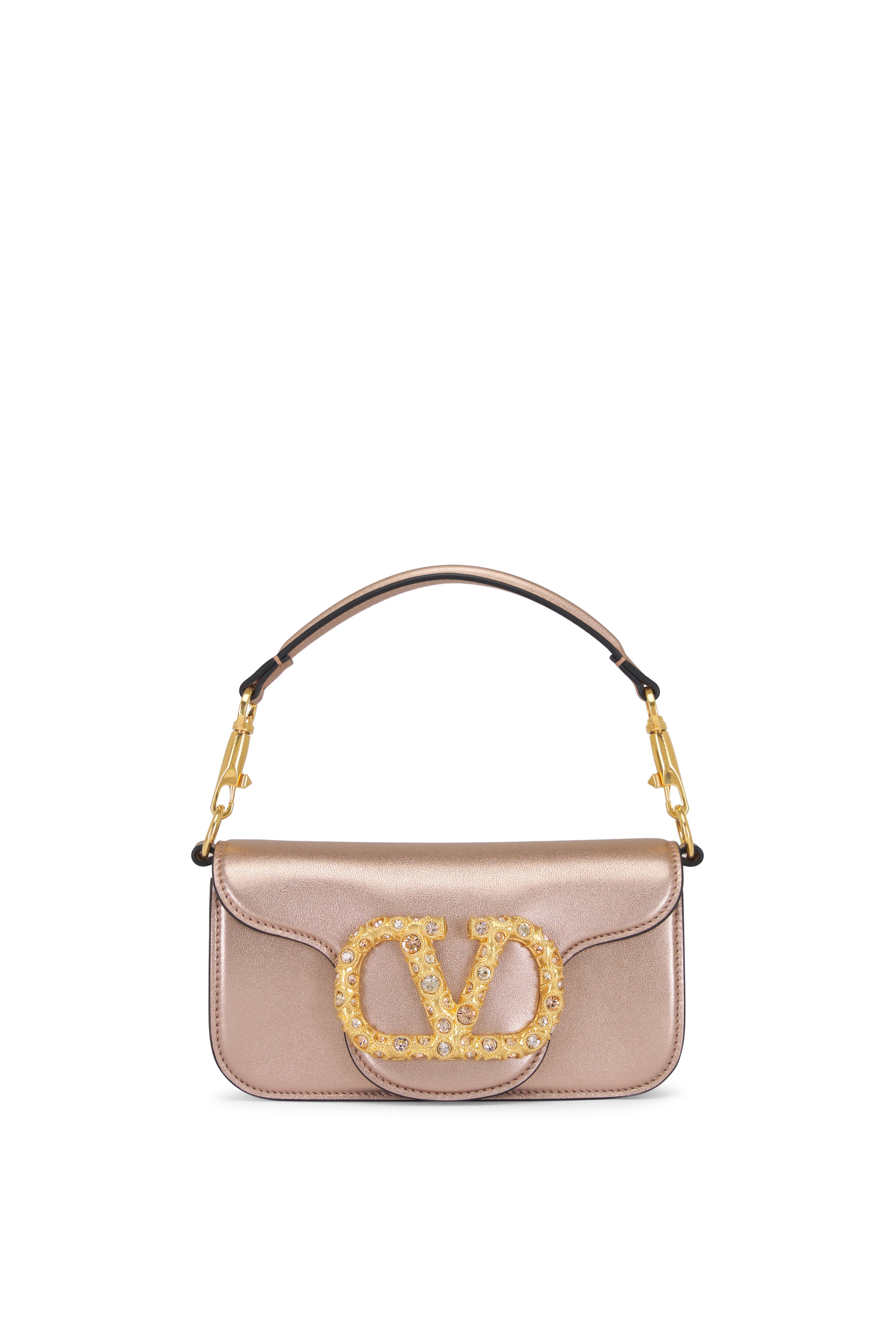 Valentino Garavani - Small Loco Rose Cannelle Leather Shoulder Bag