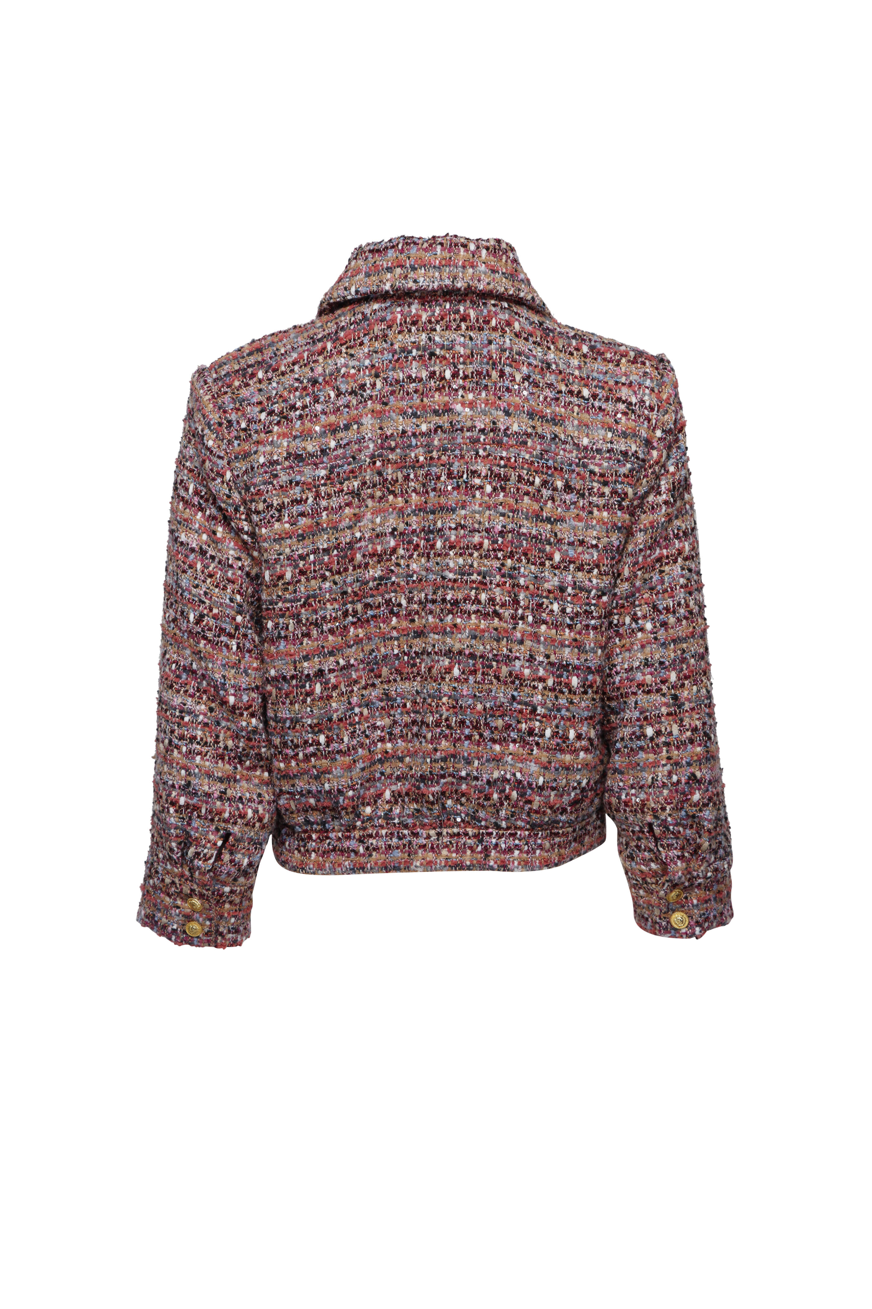 L'Agence - Jia Mauve Tweed Crop Jacket
