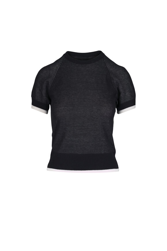 Vince Black & Off White Double-Layer Sweater - view 1