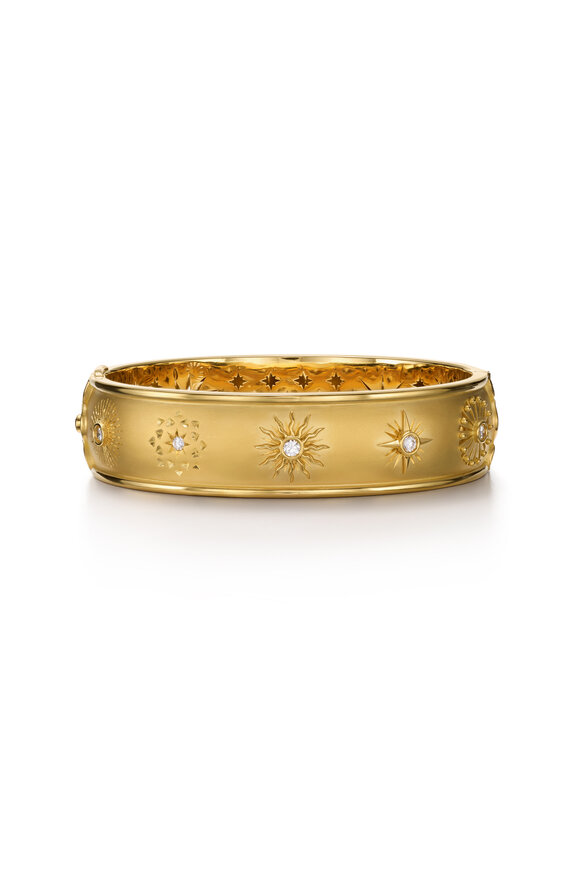 Temple St. Clair 18k Yellow Gold Diamond Starburst Bracelet - view 2