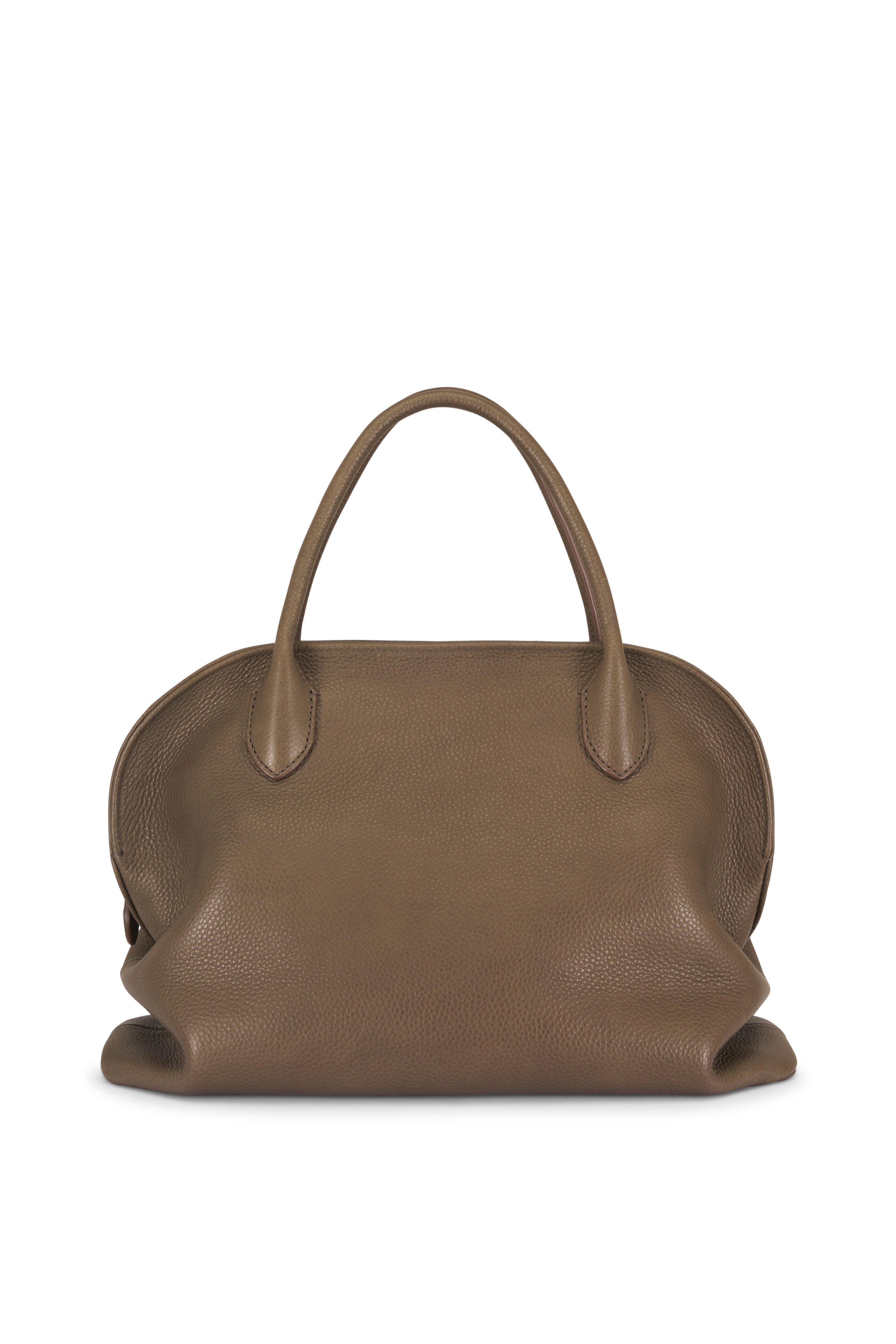 The Row - Anges 12 Truffle Leather Top Handle Bag - view 2