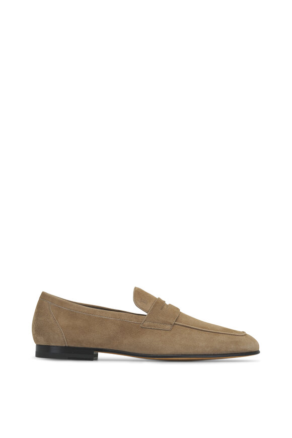 Tod's - Khaki Suede Penny Loafer 