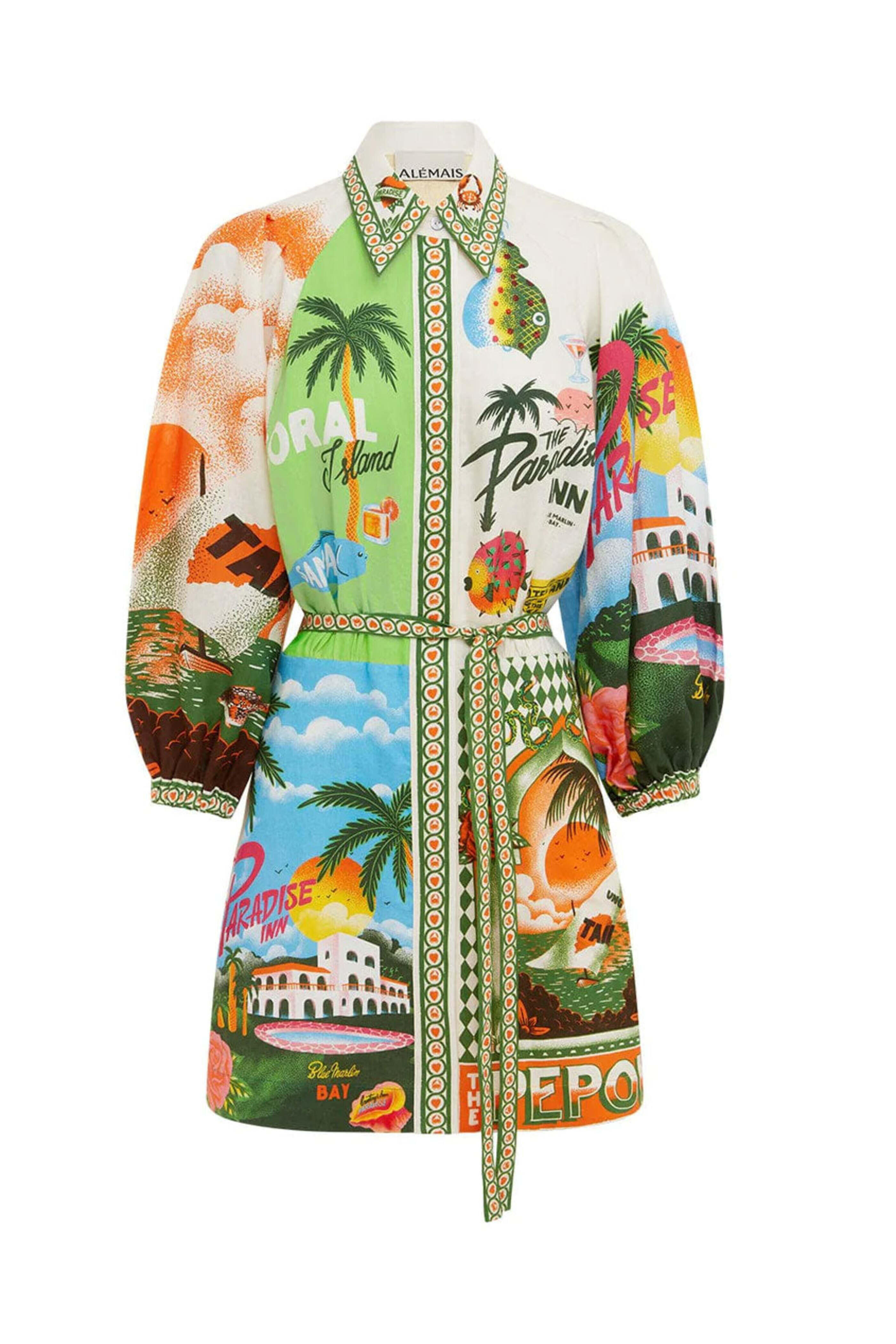 alémais paradiso linen midi dress Alémais - Multicolor Paradiso Mini Dress