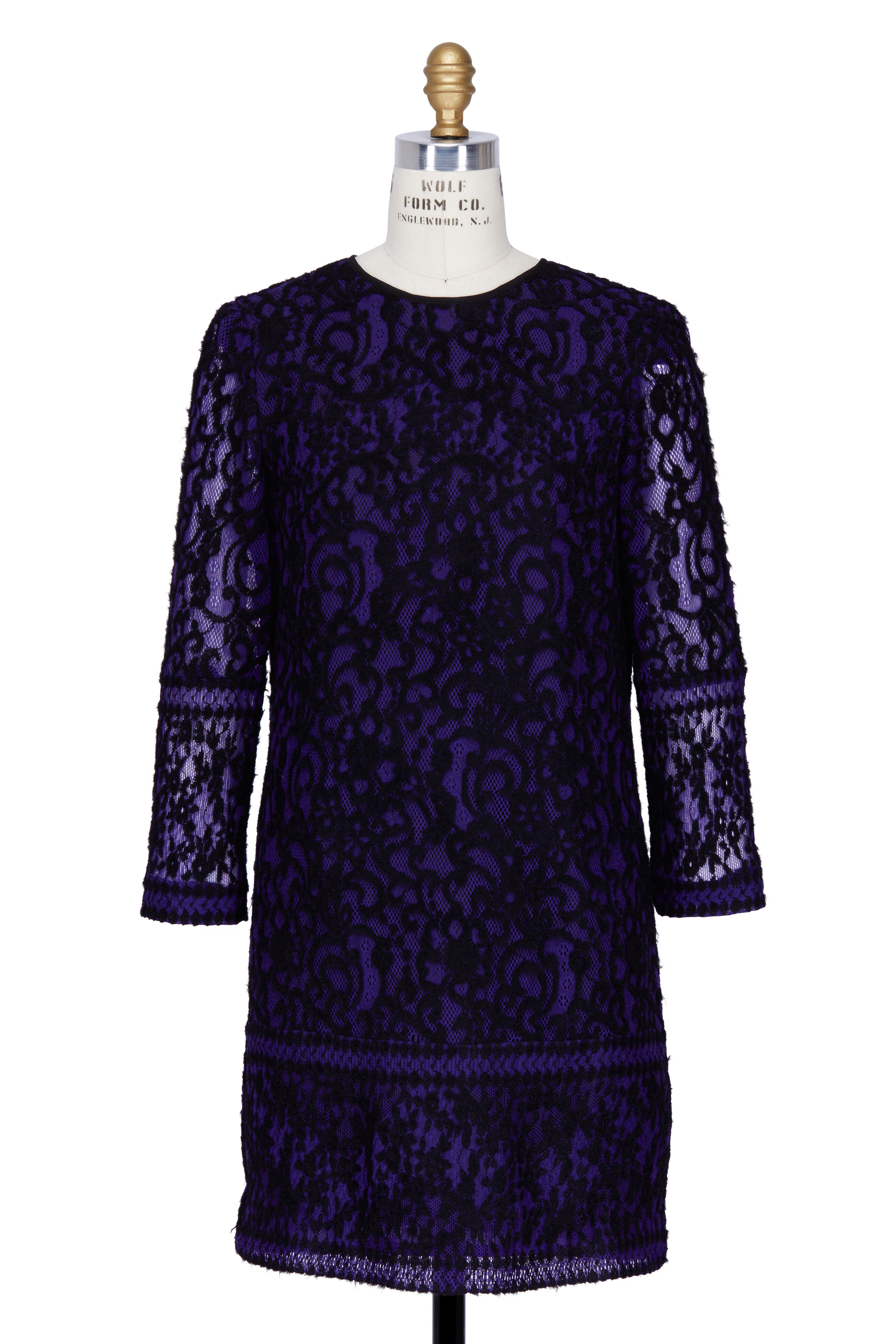 purple black lace dress Widow Lace Overlay Slip Dress