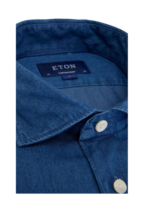 Eton - Dark Denim Cotton Dress Shirt