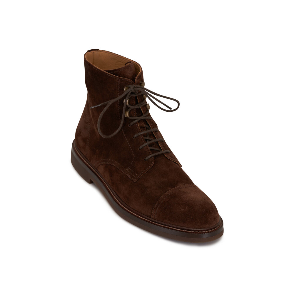 Brunello Cucinelli - Mustang Brown Suede Cap Toe Boot