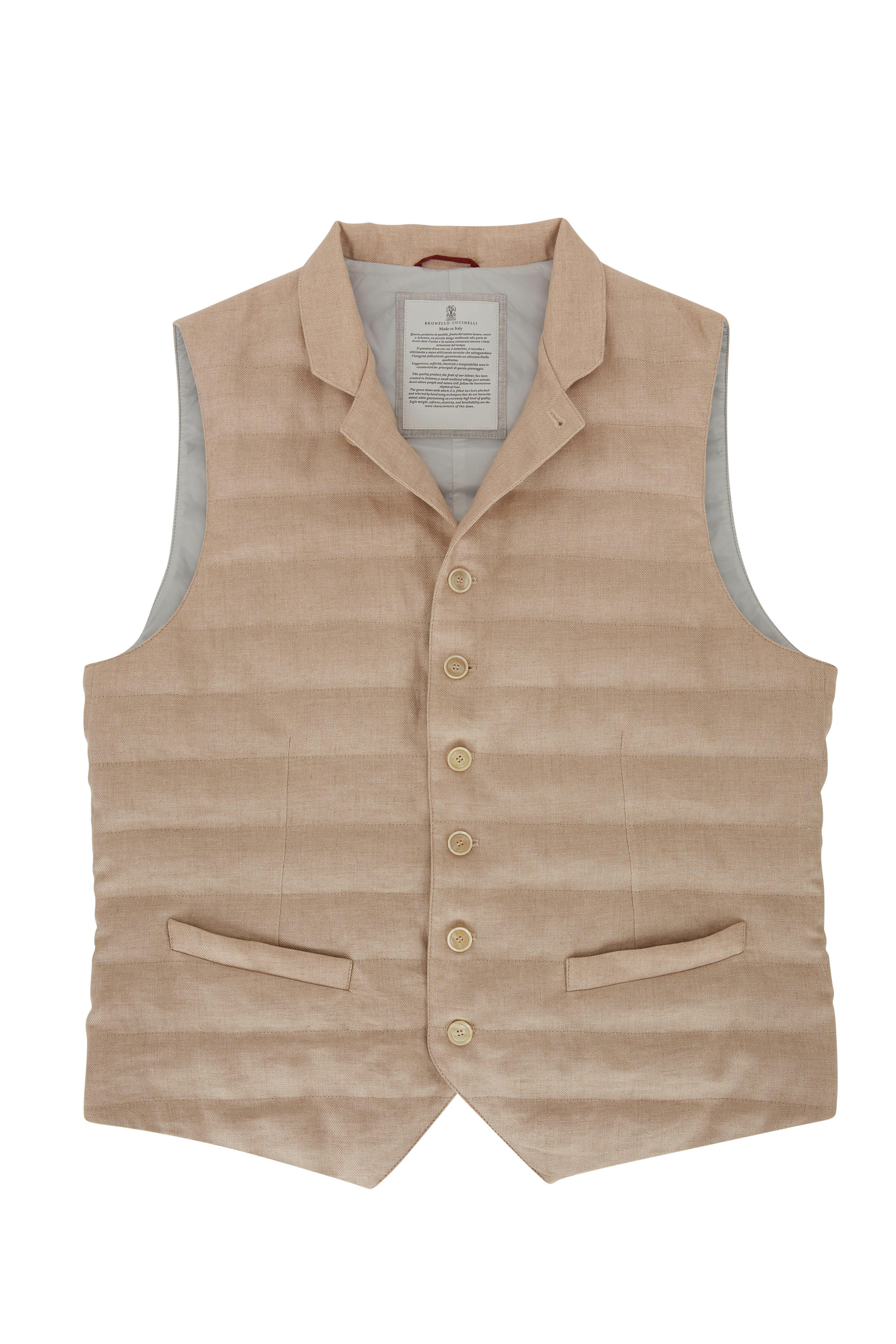 【関税＆送料込み】Brunello Cucinelli Buttoned Chevron Vest Flecked chevron vest for Woman in Rope | Brunello Cucinelli