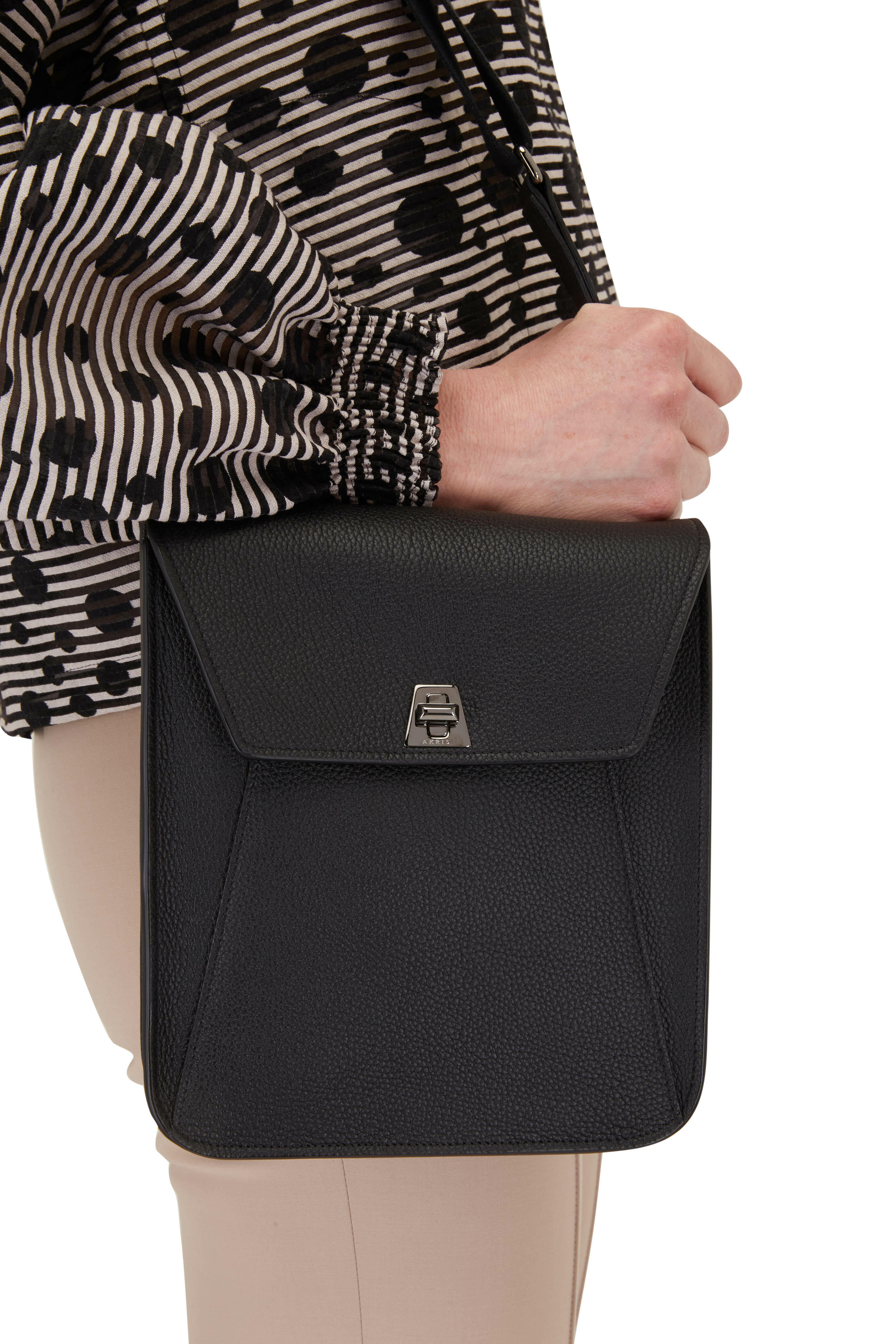 Akris Women's Small Anouk Leather Messenger Bag - Black