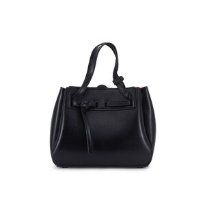 LOEWE 黒✖️焦茶ナッパレザーミニバッグ & エルメス黄色ポーチ 2点セット Loewe - Lazo Black Glossy Leather Mini Bag | Mitchell Stores