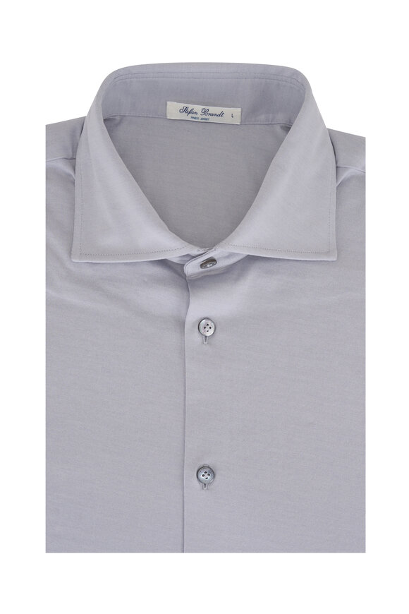 Stefan Brandt Ostin S CS Comfort Gray Jersey Knit Sport Shirt