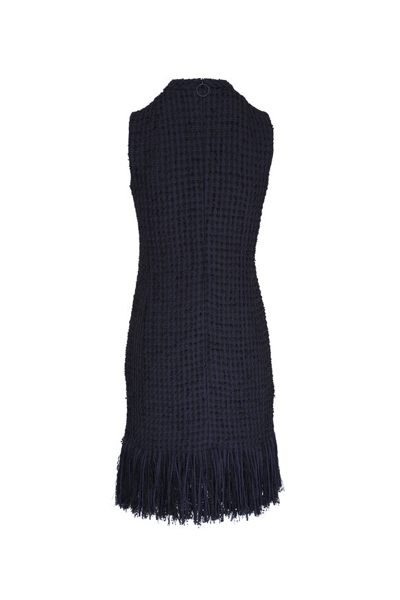 Akris Punto - Navy Blue Fringe Tweed Dress