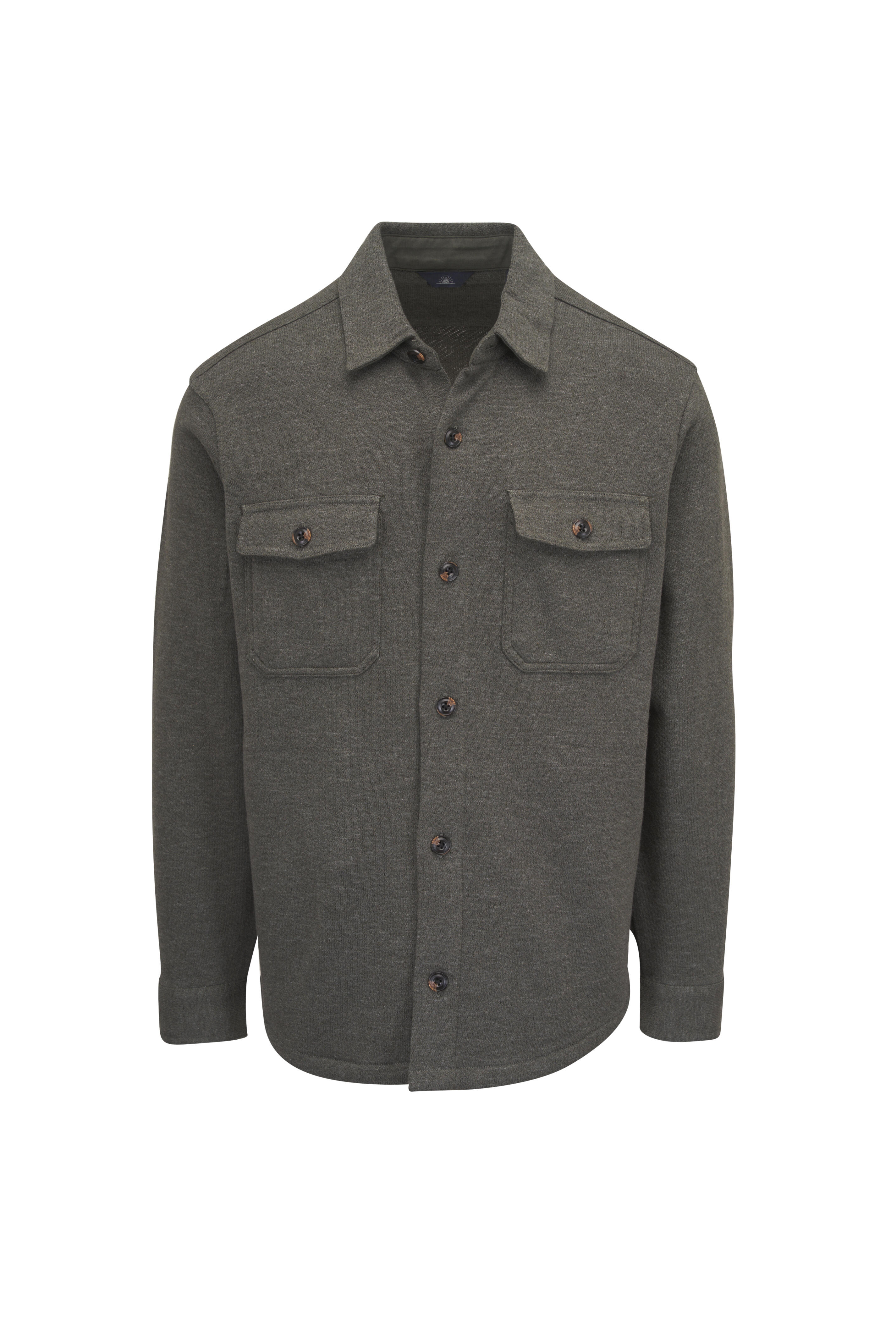 Faherty Brand - Inlet Knit CPO Olive Leaf Mélange Overshirt