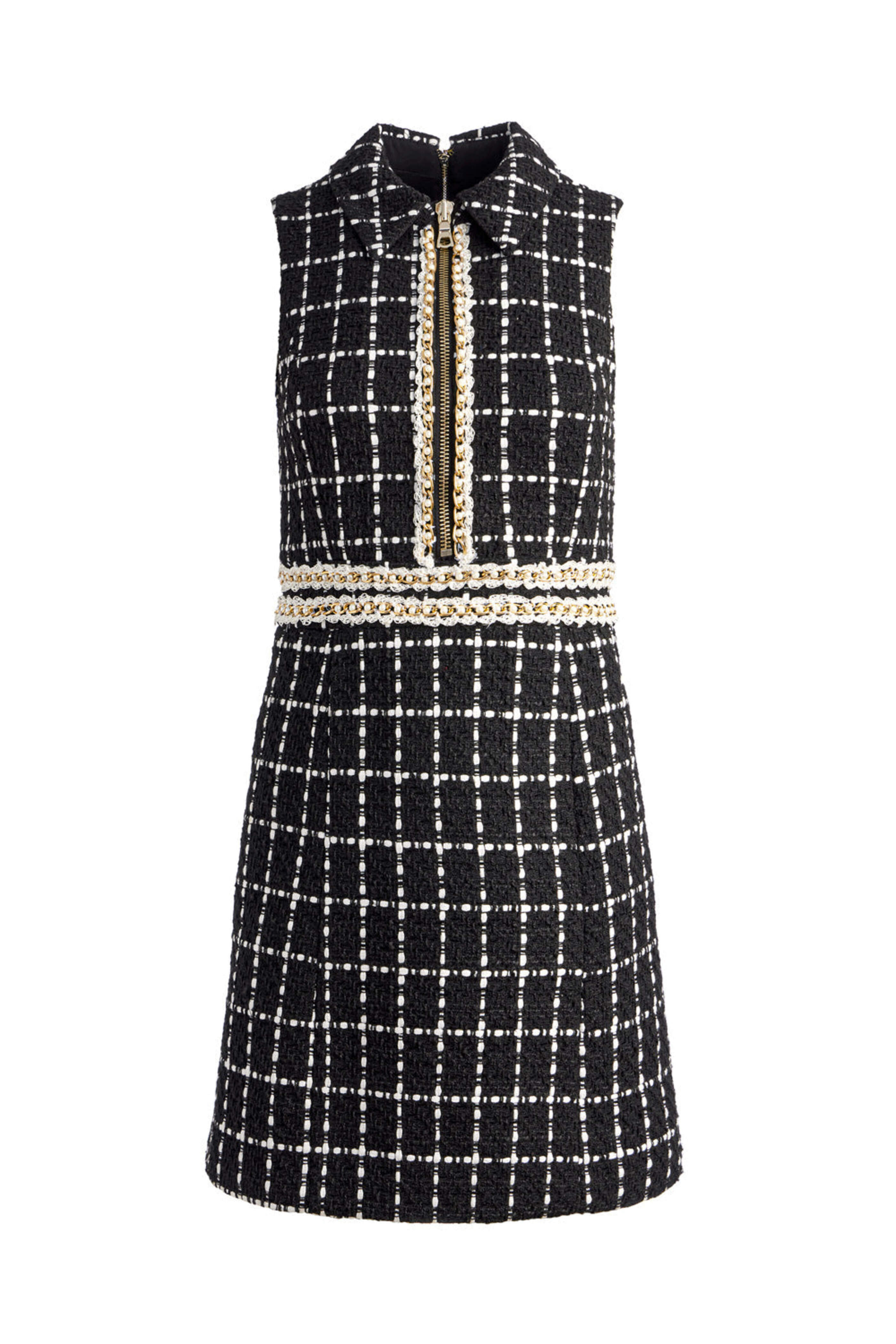 【ALICE + OLIVIA】Ellis Pearl Crochet Dress - Black Alice & Olivia - Black Pearl Trimmed Ellis Dress