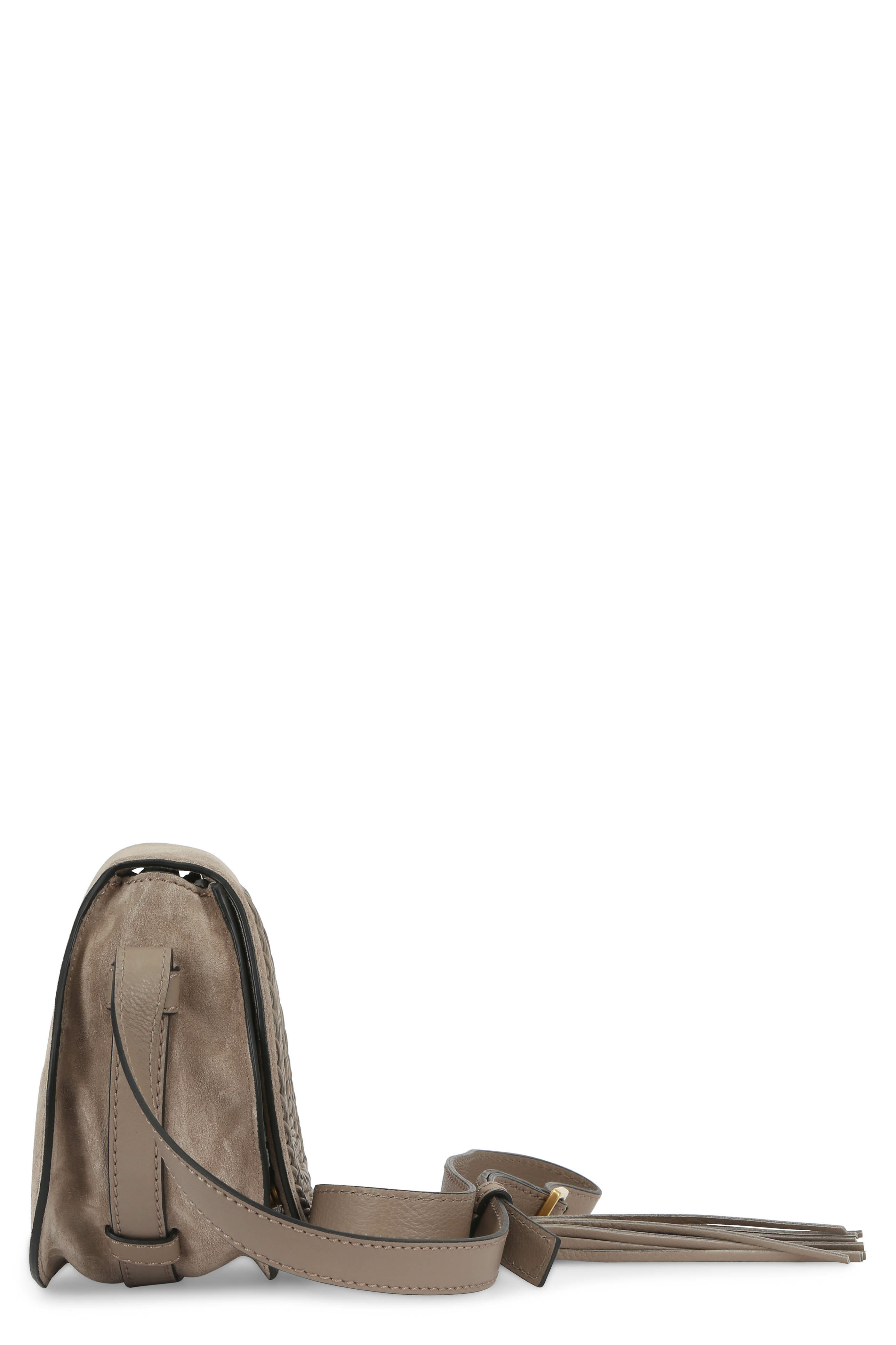 ショルダーバッグ・ポシェット CHLOE SADDLE MARCIE CROSSBODY BAG IN SUEDE Chloé Small Marcie Saddle Bag In Suede Leather in Kohl brown