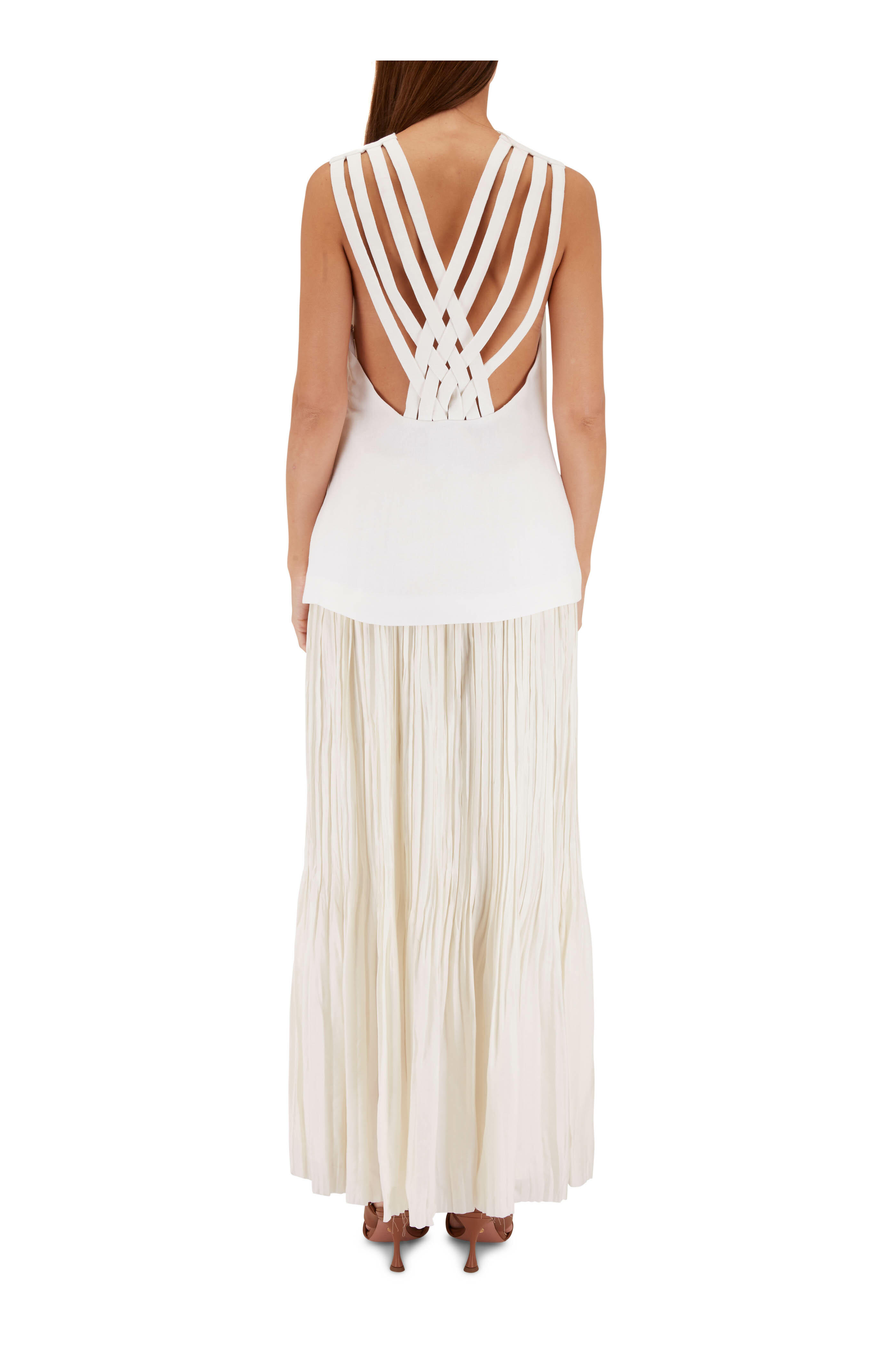 Tシャツ・カットソー KHAITE IVORY COTTON BLEND TOP Mae T-Shirt in White – KHAITE