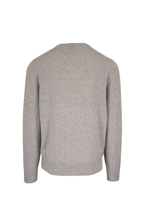 Brunello Cucinelli Light Gray Cashmere V-Neck Pullover - view 2