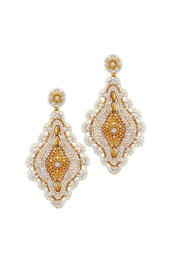 Miguel Ases Large Scallop White Pearl Earring