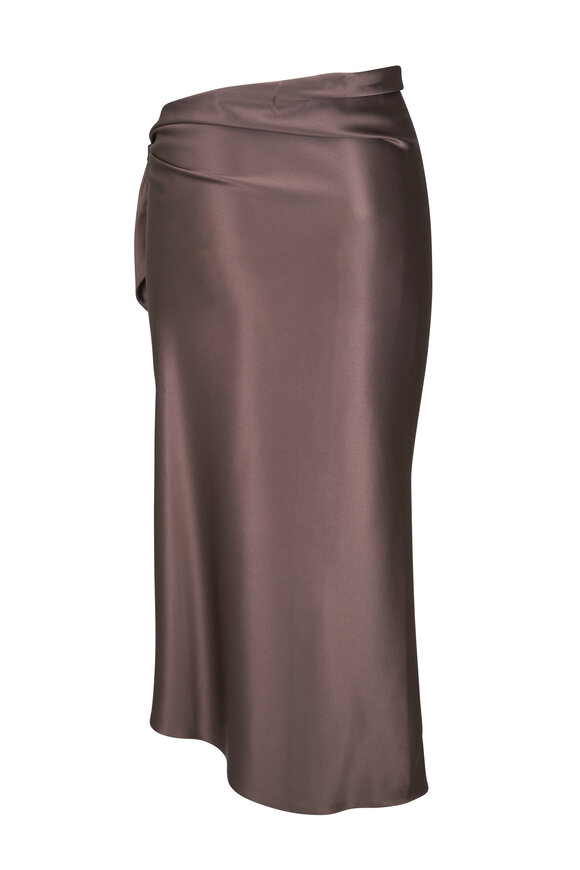 Peter Cohen Slant Brown Heavy Satin Sarong - view 2