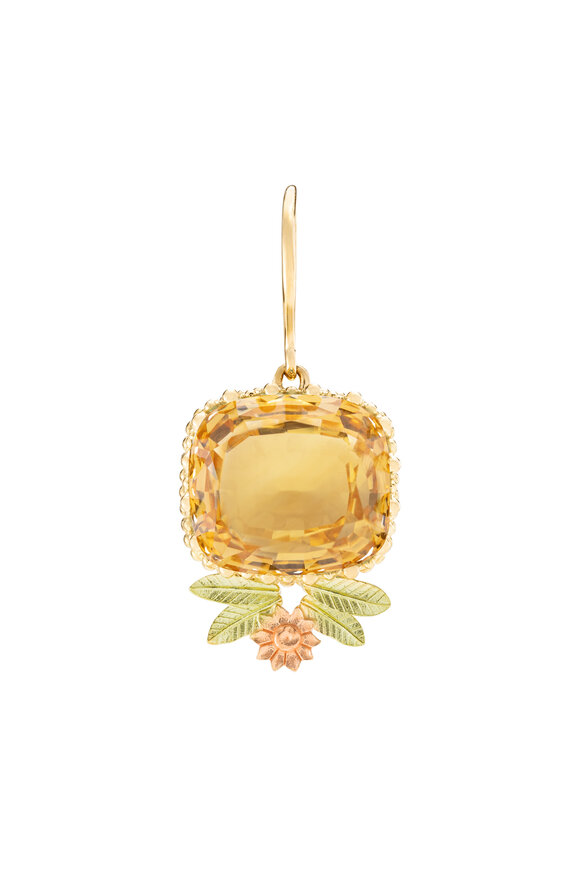 Mellerio 18k Yellow Gold Citrine Single Earring
