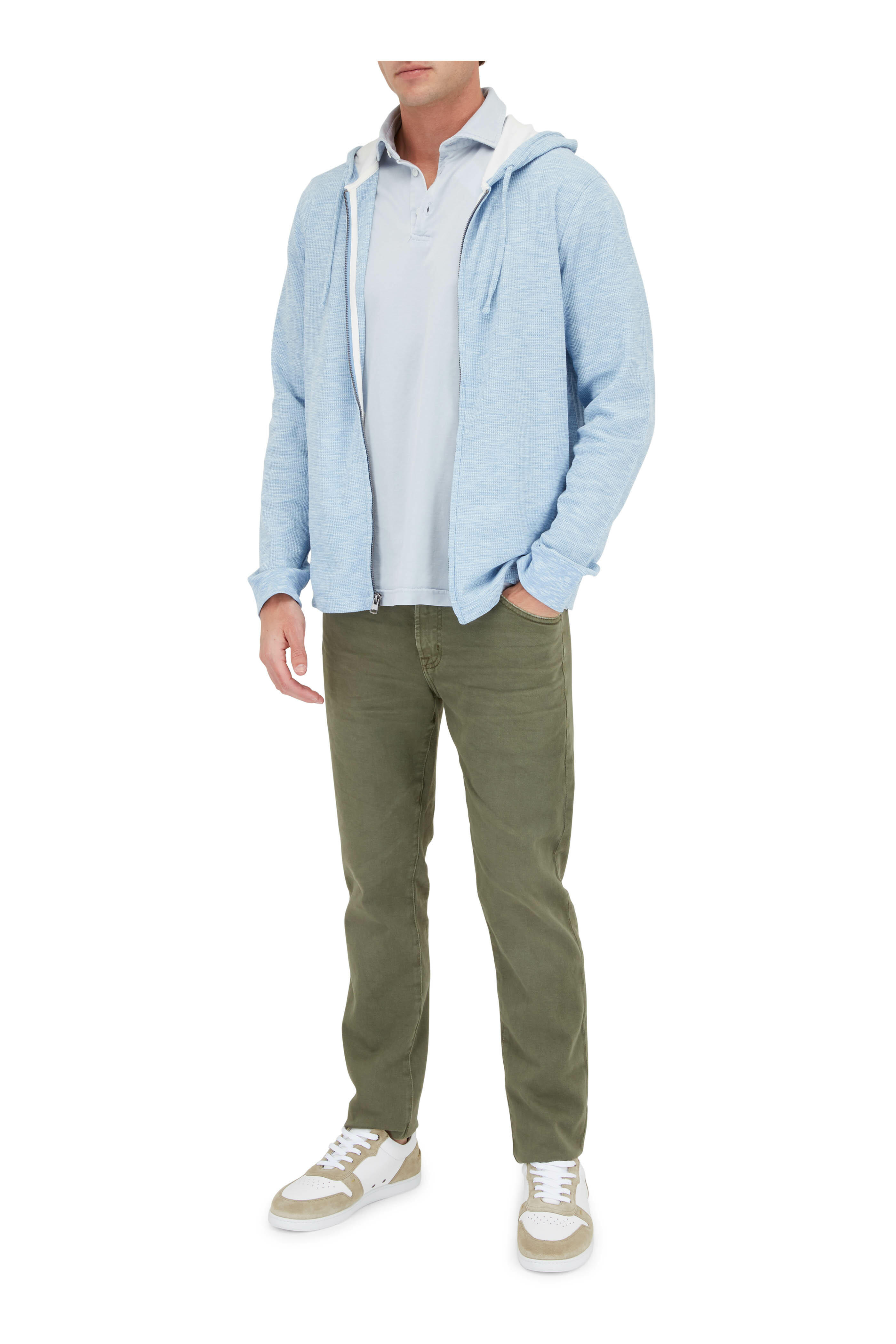 Harrys of London - Ace White & Greige Leather Trainer