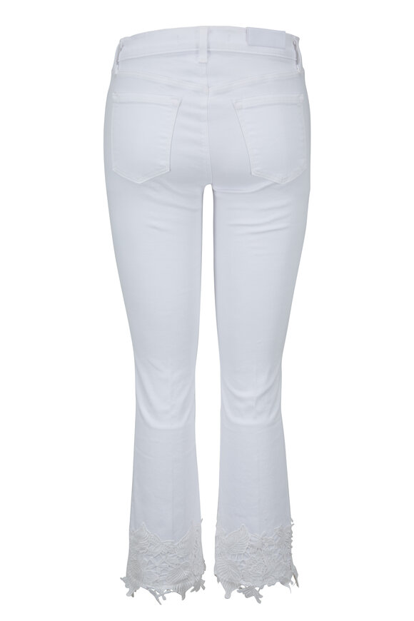 J Brand - Selena White Lace Mid-Rise Crop Boot Jean