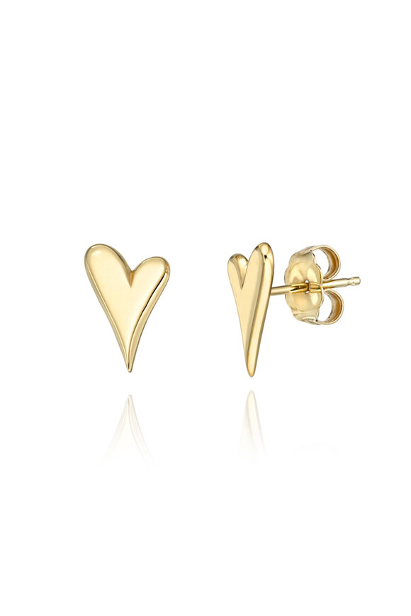 Dru 14k Yellow Gold Baby Heart Earring - view 1