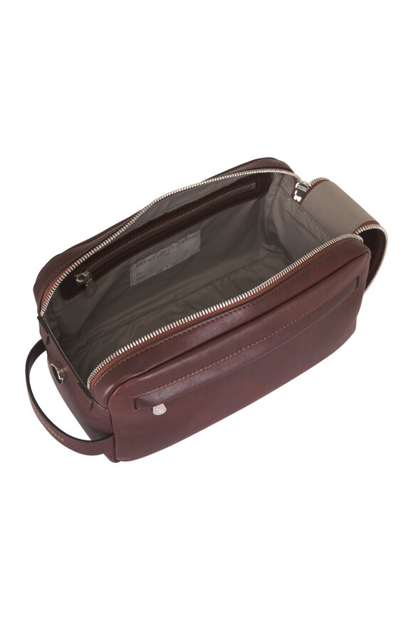 Brunello Cucinelli Burgundy Leather Utility Case - view 4