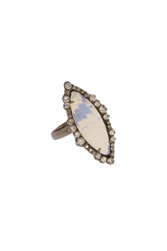 Kimberly McDonald - White Opal & Irregular Diamond Ring