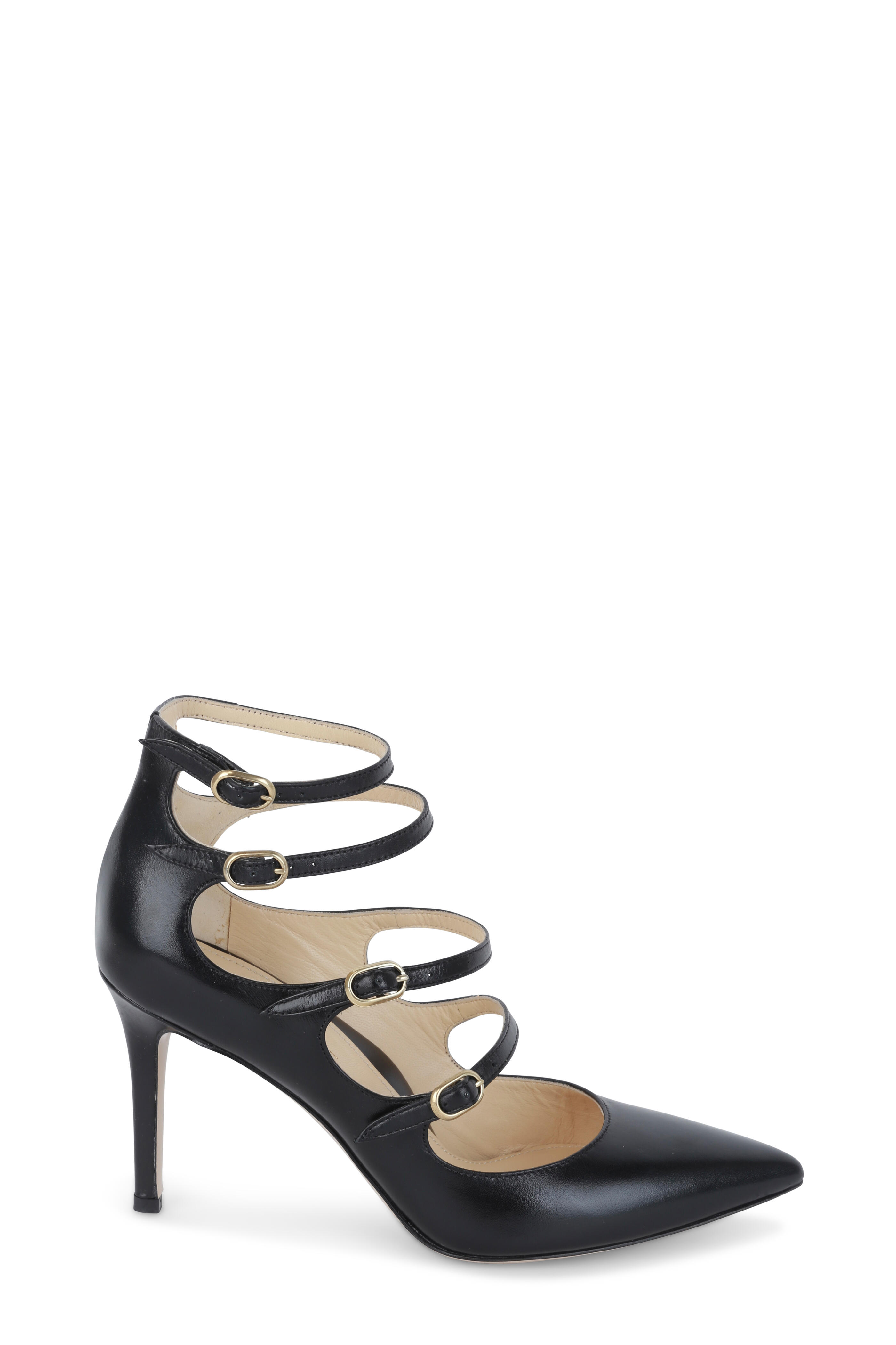 Marion Parke - Mitchell Black Leather Mary Jane Pump, 85mm