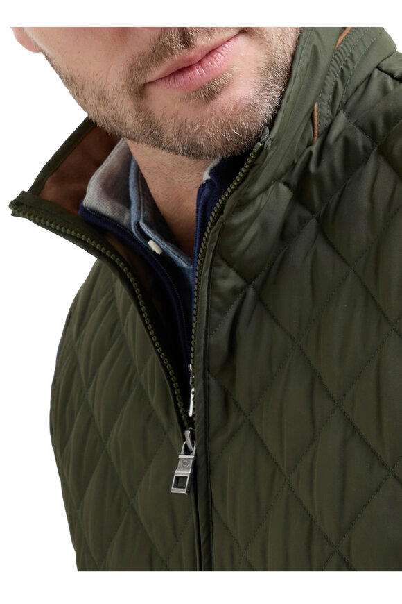 Peter Millar Essex Dark Olive Quilted Vest - view 5