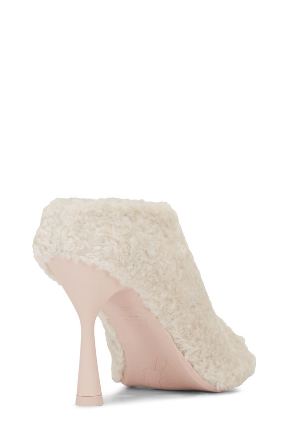 AGL - Teddy Off White Peep Toe Mule