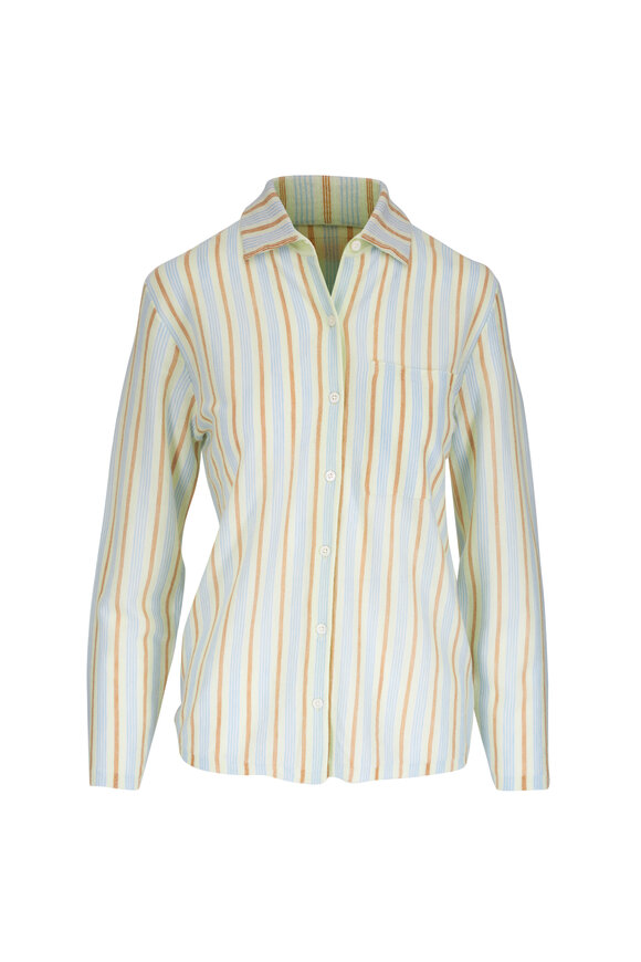 Guest in Residence Limewash Fine Stripe Showtime Sweater